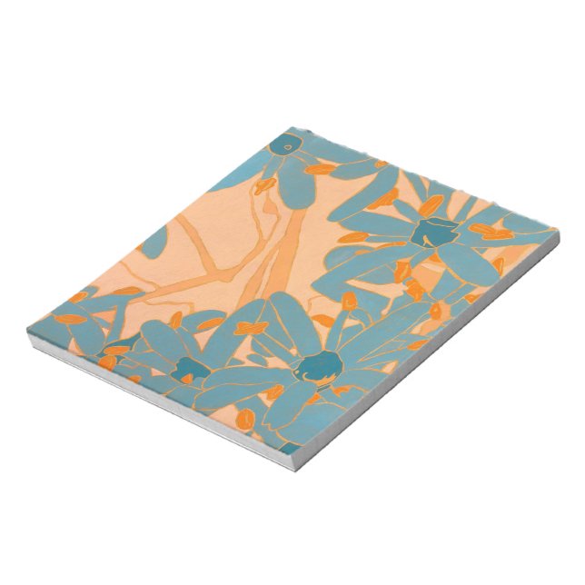 Bloc De Notas Contemporary Leaf Design in Peach (Lado Izquierdo)