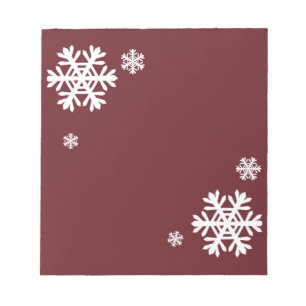 Bloc De Notas Copo de nieve rojo y blanco festivo