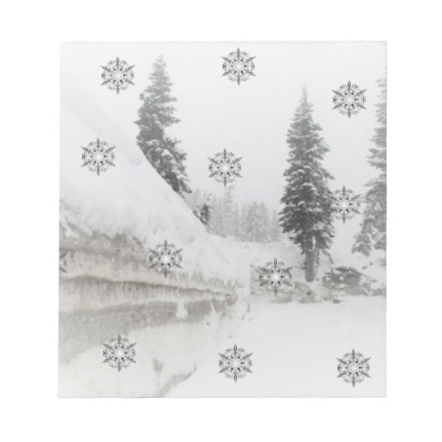 Bloc De Notas copos de nieve en blanco y negro (Frente)