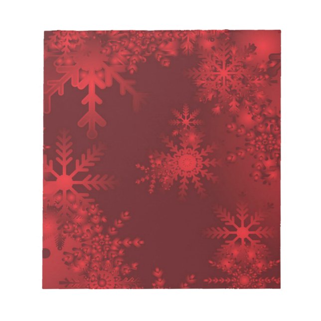 Bloc De Notas Copos de nieve rojos (Frente)