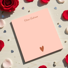 Bloc De Notas Corazón Boho de Terracota Día de San Valentín Pers