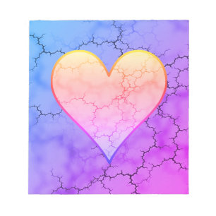 Bloc De Notas Corazón de arcoiris con marmol