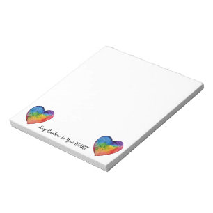 Bloc De Notas Corazón de arcoiris cúrcuma acuarela
