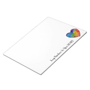Bloc De Notas Corazón de arcoiris cúrcuma acuarela