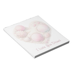 Bloc De Notas Corazón de conchas marinas Cute Día de San Valentí