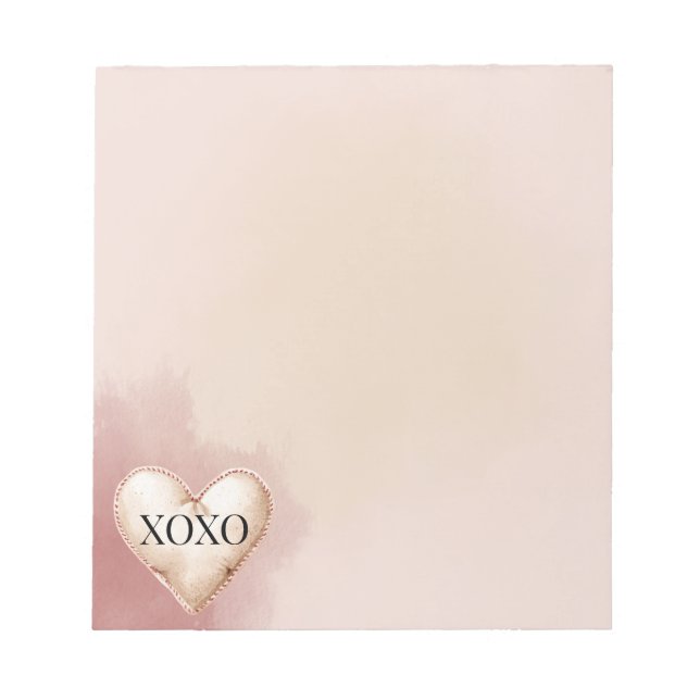 Bloc De Notas Corazón de crema roja XOXO (Frente)