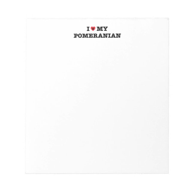 Bloc De Notas Corazón de mi Pomerania (Frente)