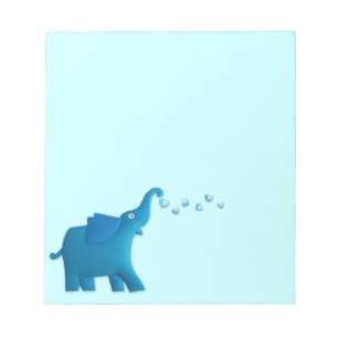 Bloc De Notas corazón elefante azul