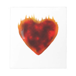 Bloc De Notas Corazón inflamante