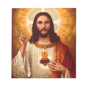 Bloc De Notas Corazón sagrado religioso hermoso de la imagen de