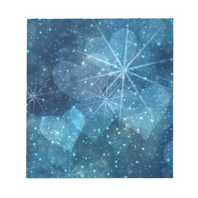 Bloc De Notas Corazones Azules Y Estrellas (Frente)
