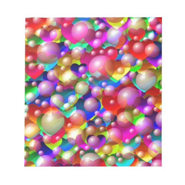 Bloc De Notas Corazones coloridos (Frente)