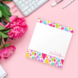 Bloc De Notas Corazones coloridos ruidosos y románticos Valentin