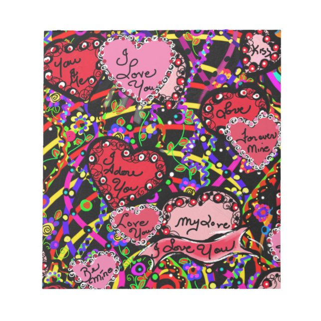 Bloc De Notas Corazones de Amor (Frente)
