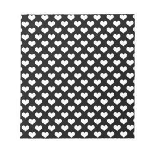 Bloc De Notas Corazones De Amor Negro Y Blanco