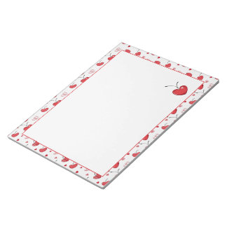 Bloc De Notas Corazones de cereza lindos Boho escandinavo San Va