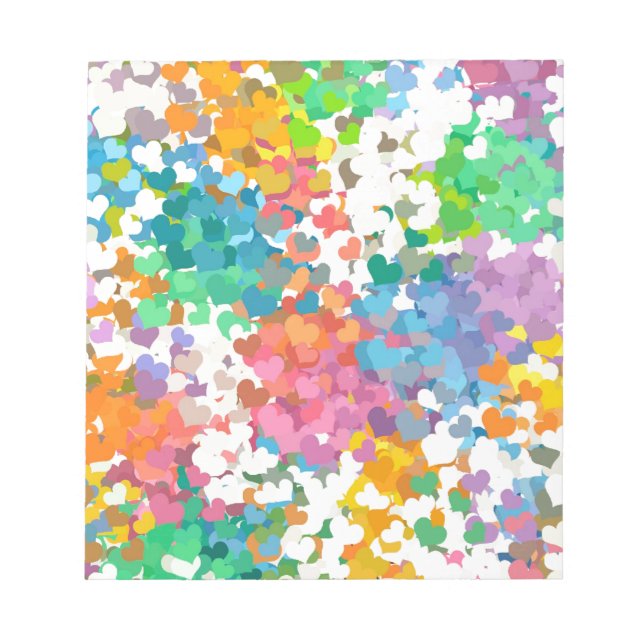 Bloc De Notas Corazones de Confeti Pastel (Frente)