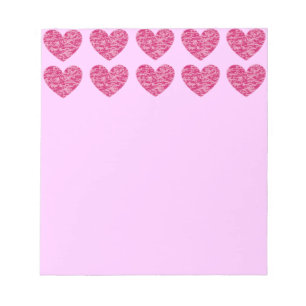 Bloc De Notas Corazones de Crackle Rosa