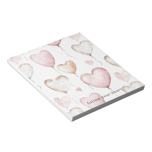 Bloc De Notas Corazones de Crema Rosa (Lado Derecho)