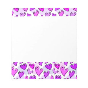 Bloc De Notas Corazones moradas de Girly Día de San Valentín rom