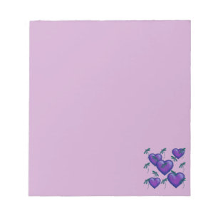 Bloc De Notas Corazones morados y libélulas