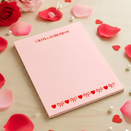 Bloc De Notas Corazones rojos y lazos Día de San Valentín Person