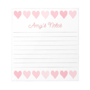 Bloc De Notas Corazones rosados dulces