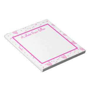 Bloc De Notas Corazones rosados en blanco