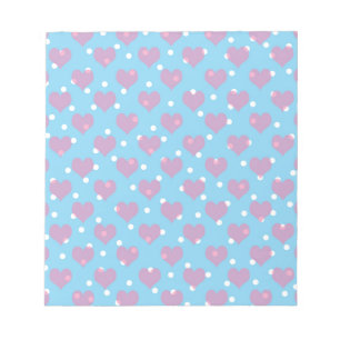 Bloc De Notas Corazones rosados y puntos de polka blanco
