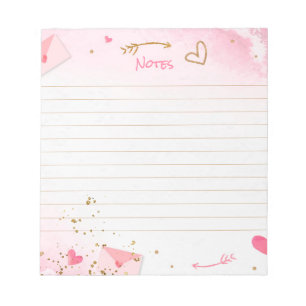 Bloc De Notas Corazones rosas y lágrimas Purpurinas lejos