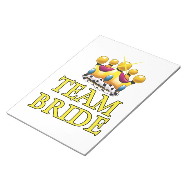 Bloc De Notas Corona de boda de Team Bride (Lado Derecho)