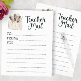 Bloc De Notas Correo Mínimo De Profesores De Flores