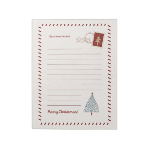 Bloc De Notas Correo Oficial del Polo Norte Rojo y Crema Jugue