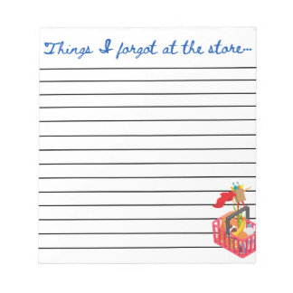 Bloc De Notas Cosas que Olvidé en la Tienda - Regalo Divertido