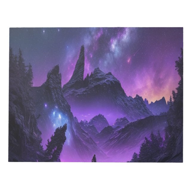 Bloc De Notas Cosmic Galaxy Night Sky Purple Sci-Fi Spiral (Frente)