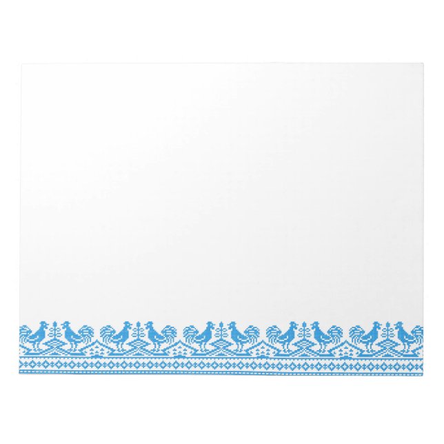 Bloc De Notas Costillas cruzadas de gallo azul (Frente)