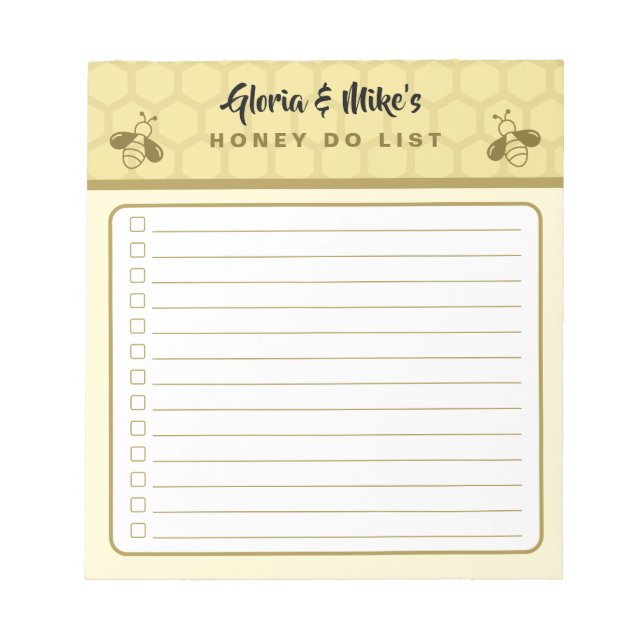 Bloc De Notas Couples Names Mini Honey Do List Notepad (Frente)