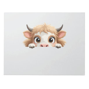 Bloc De Notas Cow Peeking Cute Adorable Gracioso Personalizado A