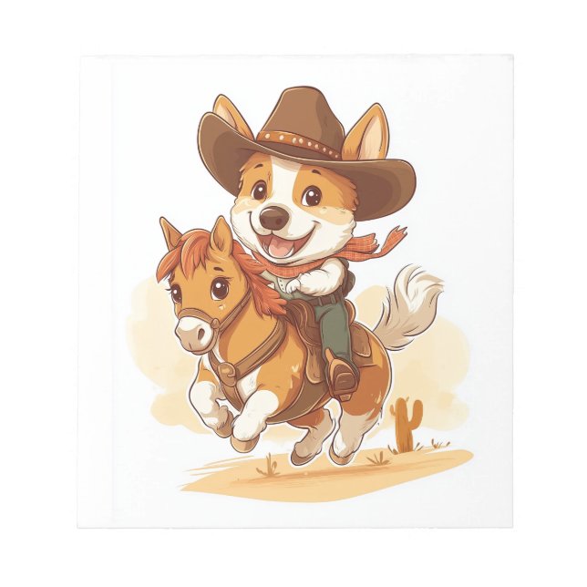 Bloc De Notas Cowboy Corgi � Western Rodeo Dog (Frente)