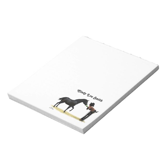 Bloc De Notas Cowgirl Pinup con Notepad de Caballo (Lado Izquierdo)