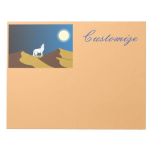 Bloc De Notas Coyote del desierto aullando Luna llena Trueno_Cov
