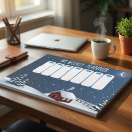 Bloc De Notas Cozy Winter Cabin Notepad | Snowy Night Stationery