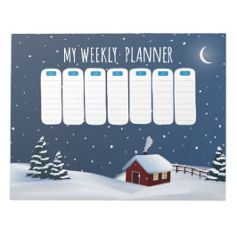 Bloc De Notas Cozy Winter Cabin Notepad | Snowy Night Stationery