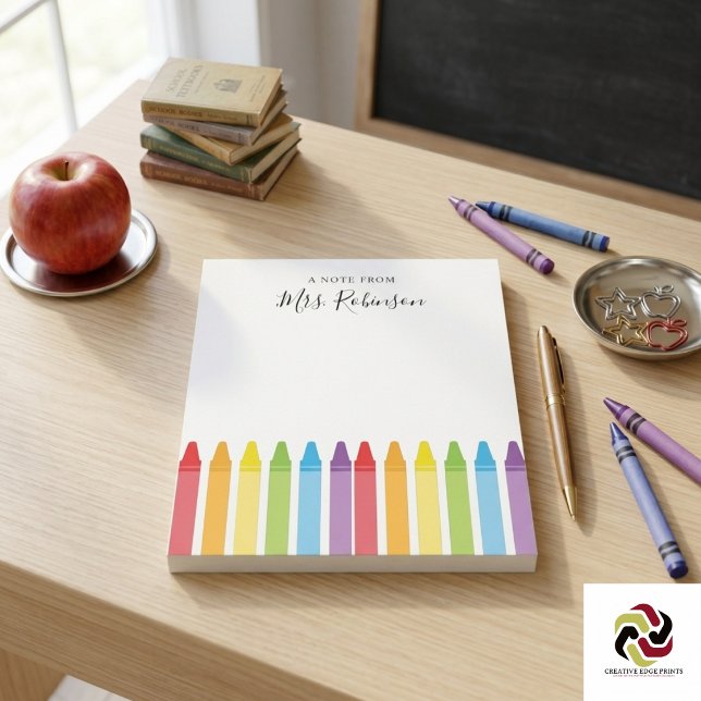 Bloc De Notas Crayón de Arcoíris de Agradecimiento a los Maestro (Teacher Appreciation Rainbow Crayon Notepad
)