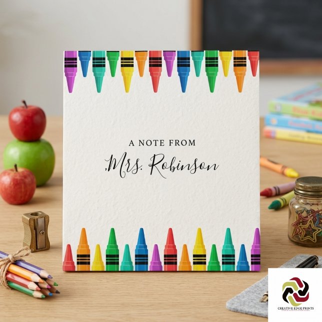 Bloc De Notas Crayón de Arcoíris de Agradecimiento a los Maestro (Teacher Appreciation Rainbow Crayon Notepad
)