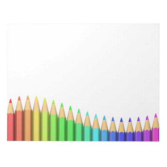 Bloc De Notas Crayones de arcoíris lindos en 3D (Frente)