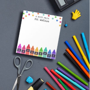Bloc De Notas Crayons & Stars Colorful Note de un profesor de es