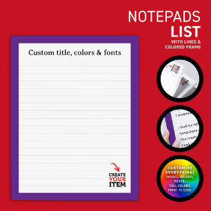Bloc De Notas CREA-TU-PROPIO Sube tu diseño personalizado rayado