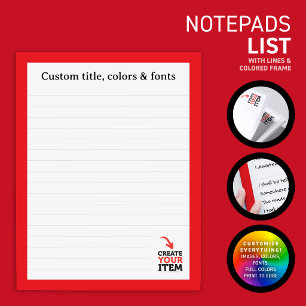 Bloc De Notas CREA-TU-PROPIO Sube tu diseño personalizado rayado