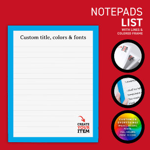 Bloc De Notas CREA-TU-PROPIO Sube tu diseño personalizado rayado